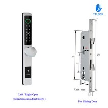 문 스마트 도어락 현관 설치방법 아파트 대 얼굴인식 폰 TTLock APP 원격 제어 방수 스마트 지문 비밀 번호, 22 Silver B 270x22