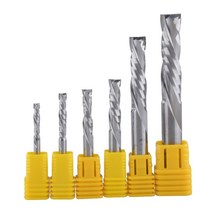 10Pcs 3.175 4 6mm UP DOWN 컷 CNC 라우터 압축 목재 엔드 밀 커터 비트 용 2 개의 플루트 나선형 카바이드 밀 도구 커터, 10개 6x25mm