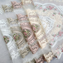 프렌치 고급 레이스 뜨왈트윈 로맨틱 러너 73cm, 그레이