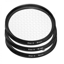 스트로보 58mm 스타 필터 카메라 렌즈 필터 스타-4 -6 -8 크로스 4 6 8 포인트 캐논 500d 450d 550d 600d 1000d 1100d 18-55mm 렌즈, 별 8