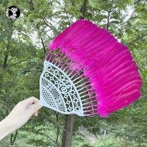 화려한 무용 휴대용 기념품 깃털 새 고급 응원부채, 쌍복깃부채