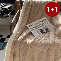 [1+1] 프롬더숨 꽈배기 두꺼운 겨울 양털 극세사 담요 대형 블랭킷 쇼파 거실 무릎 캠핑 이불