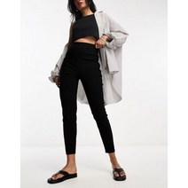 ASOS DESIGN 하이웨이스트 팬츠 스키니핏 블랙 컬러