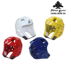 상무사 태권도 헤드기어 합기도 해드 기어 대련 겨루기 머리 안면 얼굴 안전 보호대 가드 헬멧, 백색 L (White L)