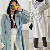 [여시몰5622국내제작]후드 배색 스트링 롱자켓/봄 가을 아우터 트렌치 원피스형 스키니 청바지 코디 데일리룩