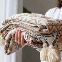 블랭킷 보헤미안 에스닉 테슬 블랭킷 가을 차박 담요 캠핑용품 쇼파 러그 인테리어 글랭핑 캠핑러그 무릎담요 캠핑클럽 쇼파커버 양면담요 스프레드 태슬블랭킷 감성캠핑담요 쇼파블랭킷 베드러너 니트블랭킷