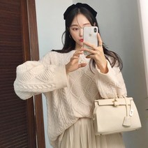 [드레스날다] 깔끔모던하게 베이직 꽈배기 라운드넥 니트(knit778)