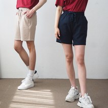 여자 남자 공용 4부 5부 마(린넨) 스판 밴딩반바지