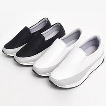 여성 굽4cm 슬립온 키높이 스니커즈 캐주얼화 화이트 여자 신발 DKS34