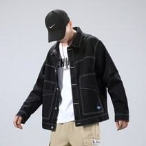 패션 캐주얼 데님 외투 남자 추동 청년 루즈핏 남성 재킷