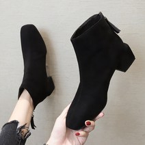 BB1990 기모안감 여성 앵클부츠 미들 데일리 첼시 앵글 부티 워커 스웨이드 5cm