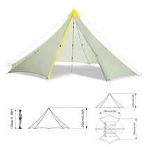 낚시텐트 빙어 초경량 860g 캠핑 텐트 4 인 야외 20D 나일론 양면 실리콘 코팅로드리스 피라미드 대형 시즌, 한개옵션0