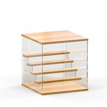 굿즈앤굿 블라인드 박스 보관 디스플레이 스탠드 방진 투명 디스플레이 캐비닛 손으로 만든 보관 상자, 3층 사다리 중형