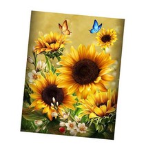 MJS 보석십자수 50 x 40 cm 캔버스형 세트 DIY MH6, 금빛 햇살 해바라기