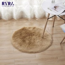 러그 북유럽 깔끔 귀여운 스타일 카페트 거실 주방 바닥 라운드 부드러운 양가죽 카펫 솜털 인조 모피 울 지역 매트 화이트 모던 플러시 카펫 깔개 홈 장식