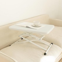 재택 근무 접이식 좌식 리프트 테이블 책상 재택근무 입식 서서하는 데스크 높낮이조절 모션 모션데스크, 화이트