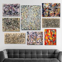 유홍아트 잭슨폴록 명화 인테리어액자 No112 캔버스 3호(27x19cm) (5511859), 3번/캔버스액자(옆면연장)