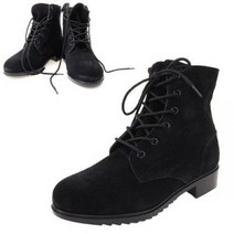 [바보사랑] MW-5017 남자 블랙 소가죽 세무 워커 겨울 스웨이드