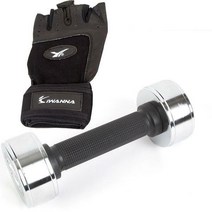 [스포키스포츠] 크롬 아령 6kg + IN 헬스 장갑 덤벨 홈트 근력, 장갑:M