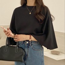 쫀쫀스판 7부셔링날개소매 블라우스티셔츠