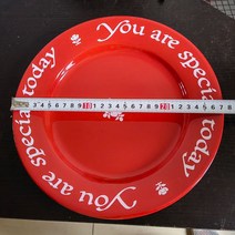 크리스마스접시 귀여운 성탄절 그릇 플레이팅 식기류 파티접시 크리스마스그릇세트 크리스마스테이블웨어, 11인치레드레터링다이얼27.5CM