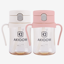 아키움 PPSU 원터치 빨대컵 2종세트 + 파우치, 원터치200ml+원터치200ml+파우치(랜덤), 크림, 핑크