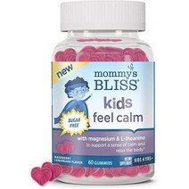Mommys Bliss Kids Feel Calm Gummies 평온한 느낌을 지원하고 마그네슘 L-테아닌으로 만든 바디 무설탕 라즈베리 레모네이드 맛 에이지