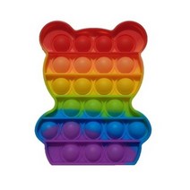 KC인증 팝잇업 레인보우 뽁뽁이 무지개꾹꾹이 푸쉬팝 스트레스 해소 장난감, 오리