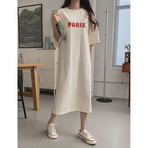 여니제이 PARIS데일리 반팔원피스 순면원피스 롱원피스 오버핏 박스핏