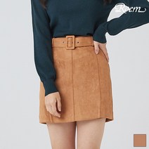 로엠 벨트 장식 변형 소재 미니 스커트 RMWH94T05B