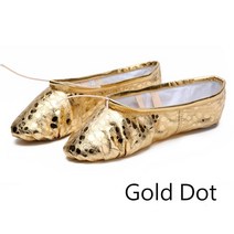 발레토슈즈 성인 취미빛나는 부드러운 밑창 발레 댄스 슬리퍼 여아용 슈즈 숙녀 발레리나 여성 체조, 05 30, 03 Gold Dot