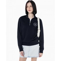 [빠른출고]/캘빈클라인 JEANS 남여공용 네이비 라운드 자수 로고 하프 집업 스웨트셔츠 J400286 CHW