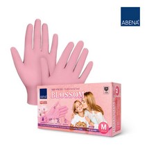 아베나 두꺼운 니트릴 라텍스 위생 장갑 DK450KF 100매, 단품, 사이즈:핑크색_S_1팩