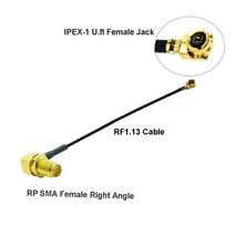 IPEX 케이블 SMA 암-uFL/u.FL/IPX/IPEX-1 1 수 플러그 와이파이 안테나 RF RG1.13 피그테일 연장 개, 30CM, 66.RPSMA F90 to IPEX1 F  30CM