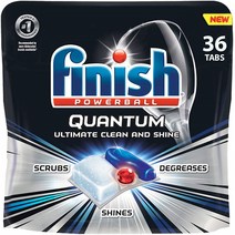 Finish 피니시 Quantum 36개 Powerball Ultimate Clean ＆ Shine Dishwashing 타블렛 Dish Tabs