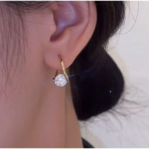 14k 골드 다이아몬드 팬던트 원터치 귀걸이