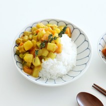 오반자이 물망초 찬기 16cm 일본 그릇 식기 귀여운찬기 레트로식기 반찬그릇, 1개