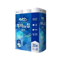 GLR844981물에잘녹는휴지 재생데코3겹 30롤 부자되는집 모나리자 27m 코스트 홈쇼핑휴지, 1