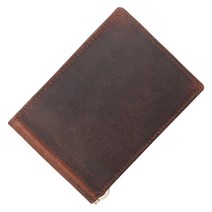 Artizanni 미니멀리스트 천연 가죽 RFID 차단 전면 포켓 남성용 지갑 머니 클립 포함 바이폴드 크레이지 호스 가죽 얇은 신용 카드 디자인 SD 006 브라운. 가성비