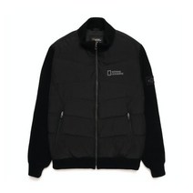 NATIONALGEOGRAPHIC N214MKT830 클러스터 니트&다운 하이브리드 하이넥 집업 CARBON BLACK, 100