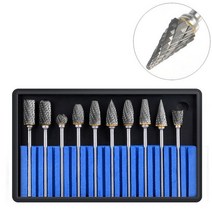 금속 드로잉 텅스텐 카바이드 밀링 커터 3x6mm 로터리 공구 버 CNC 조각 연마 가공 10 피스, 04 double with box