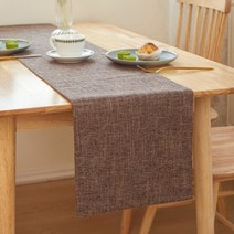 캐프마켓 린넨 감성 테이블러너 원형 사각 테이블보 식탁보, 04 브라운, 2인용 30 x 160 cm