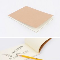 미색 그림연습장 드로잉 모조지 학생 노트 크라프트 무지 연습장 소형, 드로잉무지노트_대