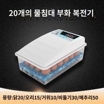 거위알 병아리부화기 전자동 가정용 계란부화기 조류, 20개의 물침대 부화기 복전기