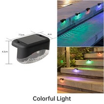 스마트 LED 태양광 계단 조명 방수 야외 정원 통로 안뜰 테라스 난간 풍경 1 개, 03 Colorful Light_01 1PCS