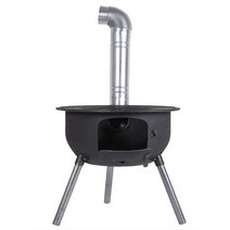 원형 장작 화로대 바비큐 팬션 캠핑장 숯불 고기 전원주택, 43cm (무료 6개 세트) 스토브링 3개