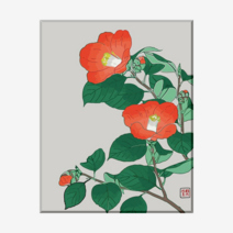 (물감2배) 모모픽스페인팅 유화그리기 I44 동백꽃 40x50cm DIY명화그리기 명작 캔버스 페인팅 꽃 동양화