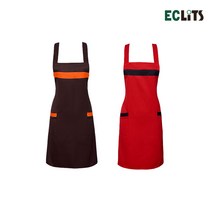 1+1 에클리츠 단색 컬러 앞치마 미용실 카페 단체, 브라운,레드