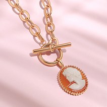 골드앤 18K 토글 까메오 목걸이