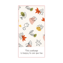 메리롱 선물 포장용 패턴 직사각 감사스티커 5x10cm 50매, 나뭇잎A